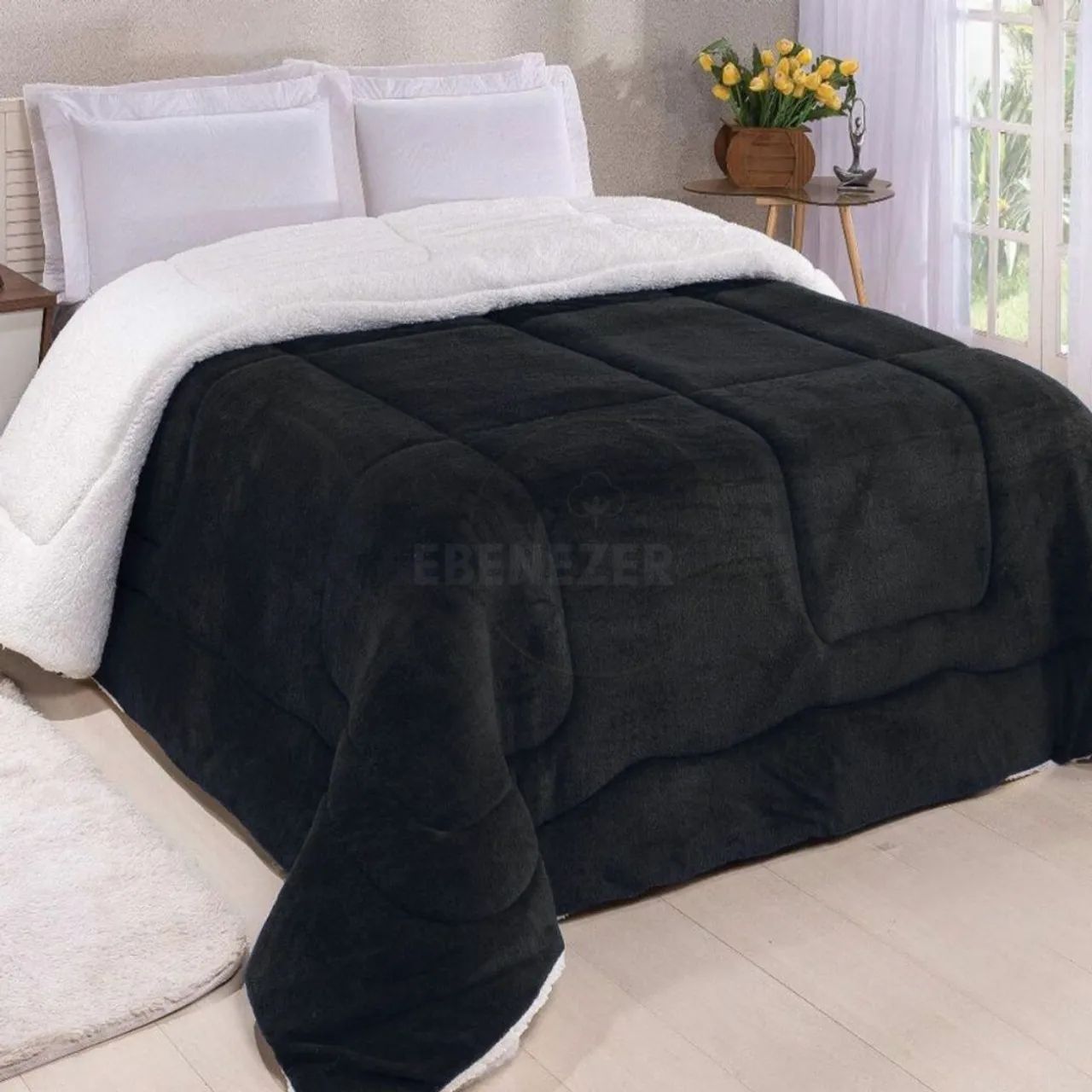 Edredom Coberdorm Queen Sherpa 2,20m x 2,40m Dupla Face  - Foto 4