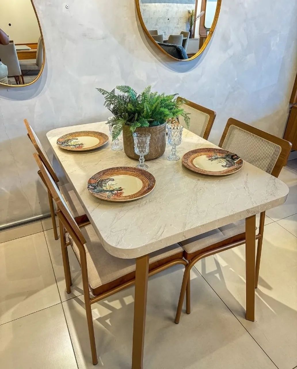Mesa de Jantar 6 Cadeiras Lisper - Já com Entrega e Montagem