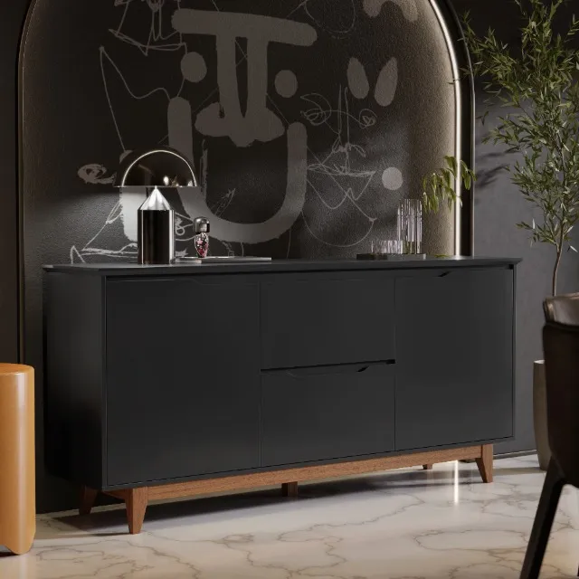 Aparador Buffet Sala de Jantar, Estar 02 portas e gavetas várias cores NOVO