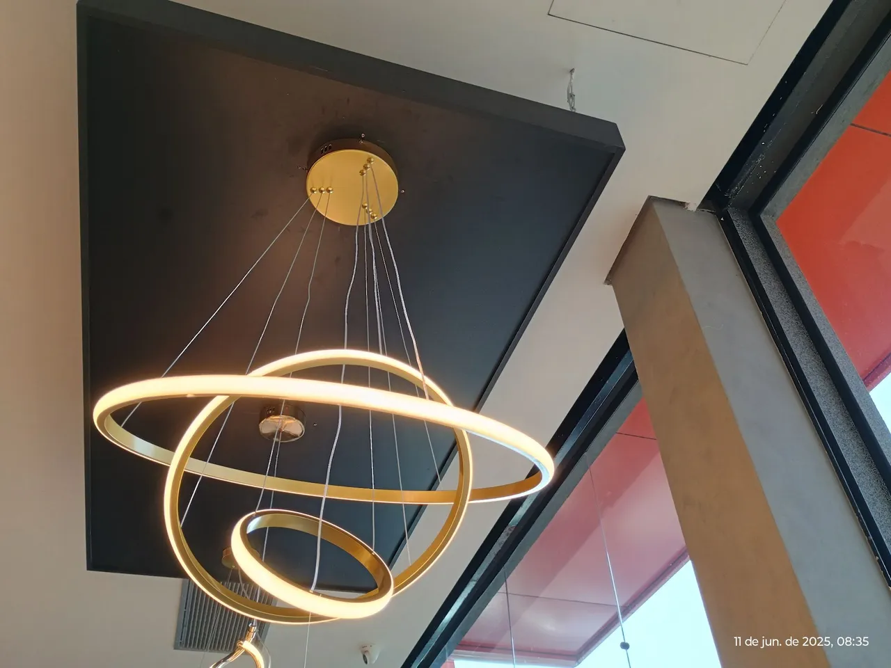 Luminária Anéis de Led já instalado