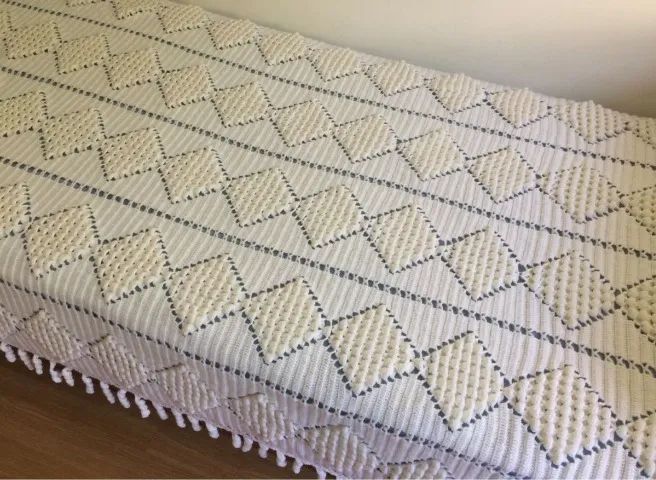 Colcha de solteiro em crochê - Foto 2