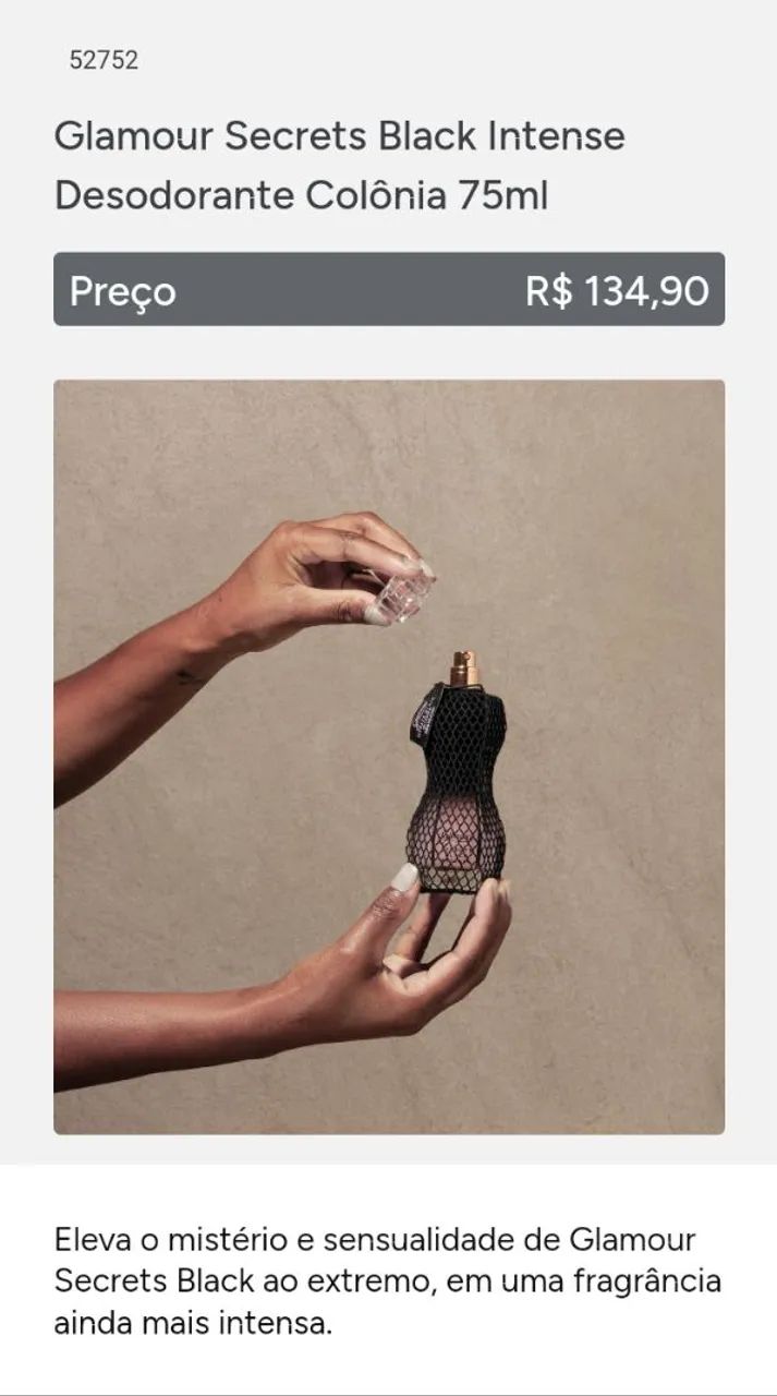 Glamour Secrets Black Intense - 75ml