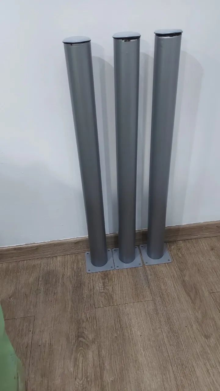 3x Pés Ajustáveis Cromados com Adesivo Cinza