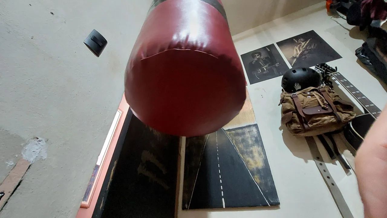 Saco de Pancada 120cm KNOCKOUT C/Correntes Cheio C/tecidos em ratalhis - Foto 4