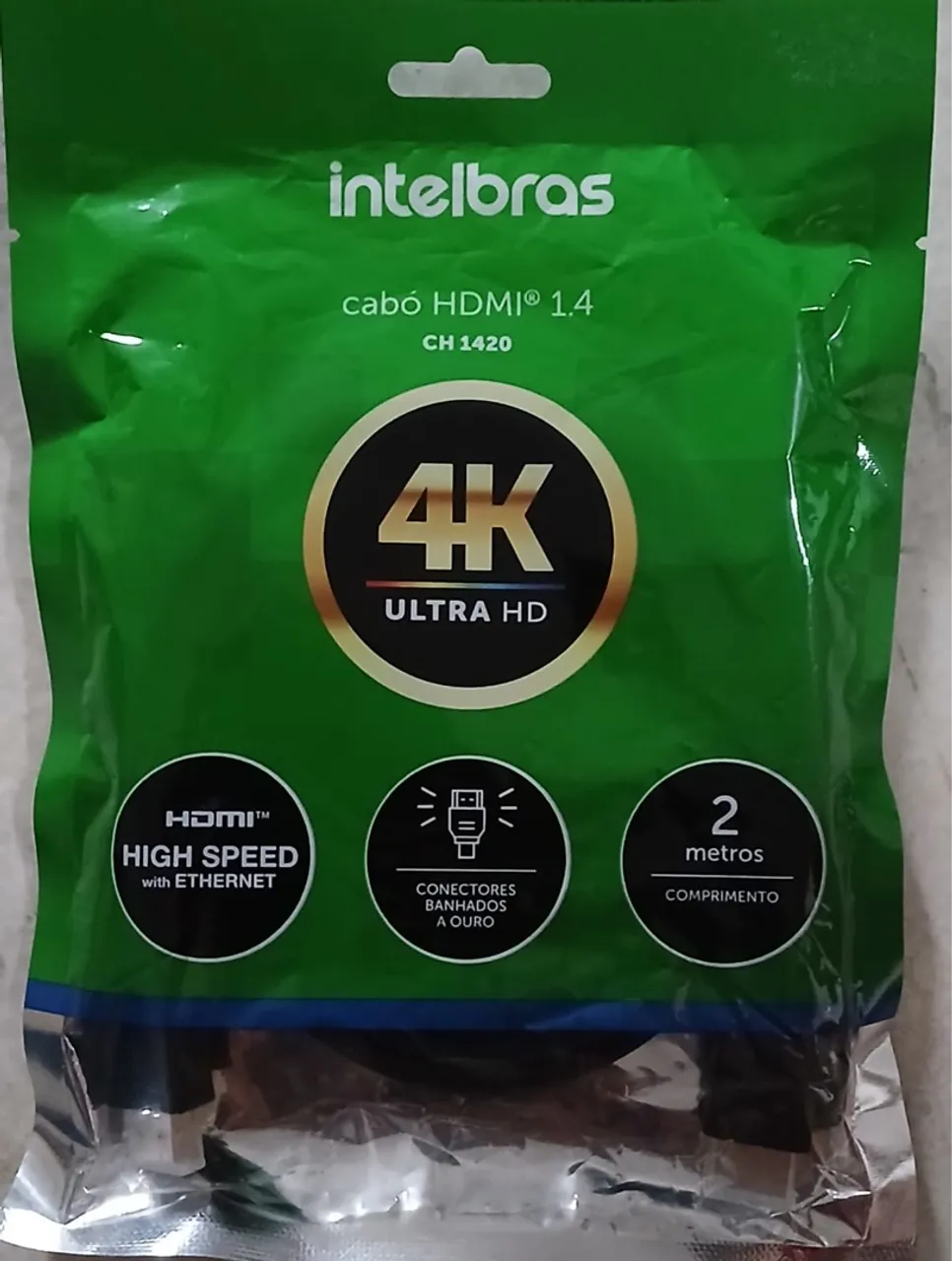 Cabo HDMI 1.4 Intelbras 2 Metros - Alta Velocidade