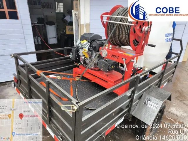Máquina de desentupir esgoto acoplado em carretinha - Foto 3