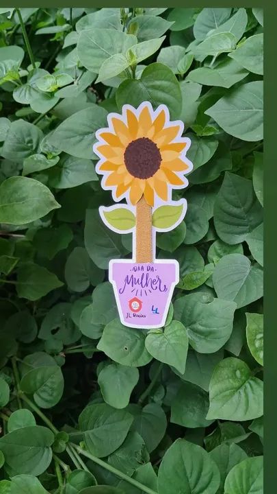Cartão Dia da Mulher - Girassol com lixa