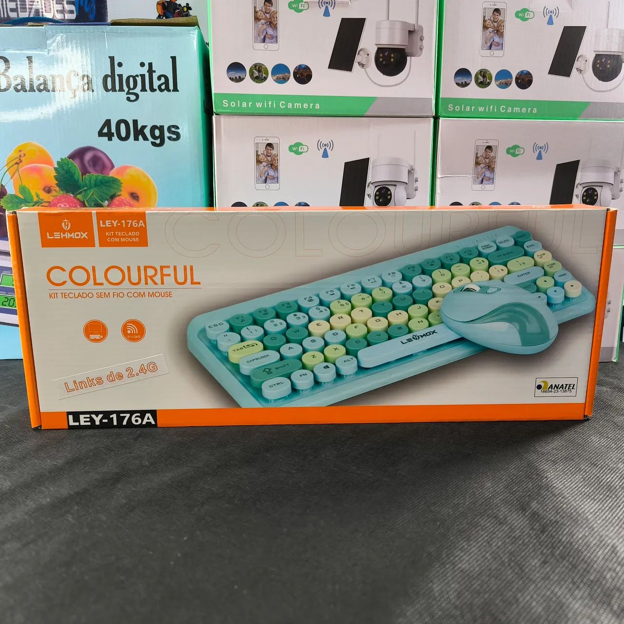 Kit Teclado e Mouse Sem Fio LEHMOX Colorido