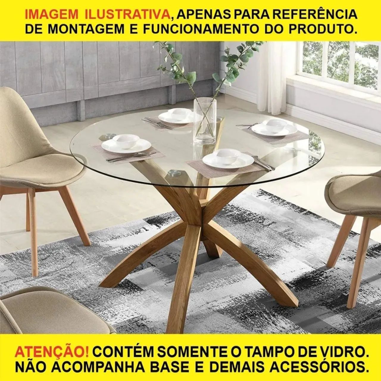Tampo de Vidro p/ mesa redondo Ø 1,30 x 120 mm - Foto 4