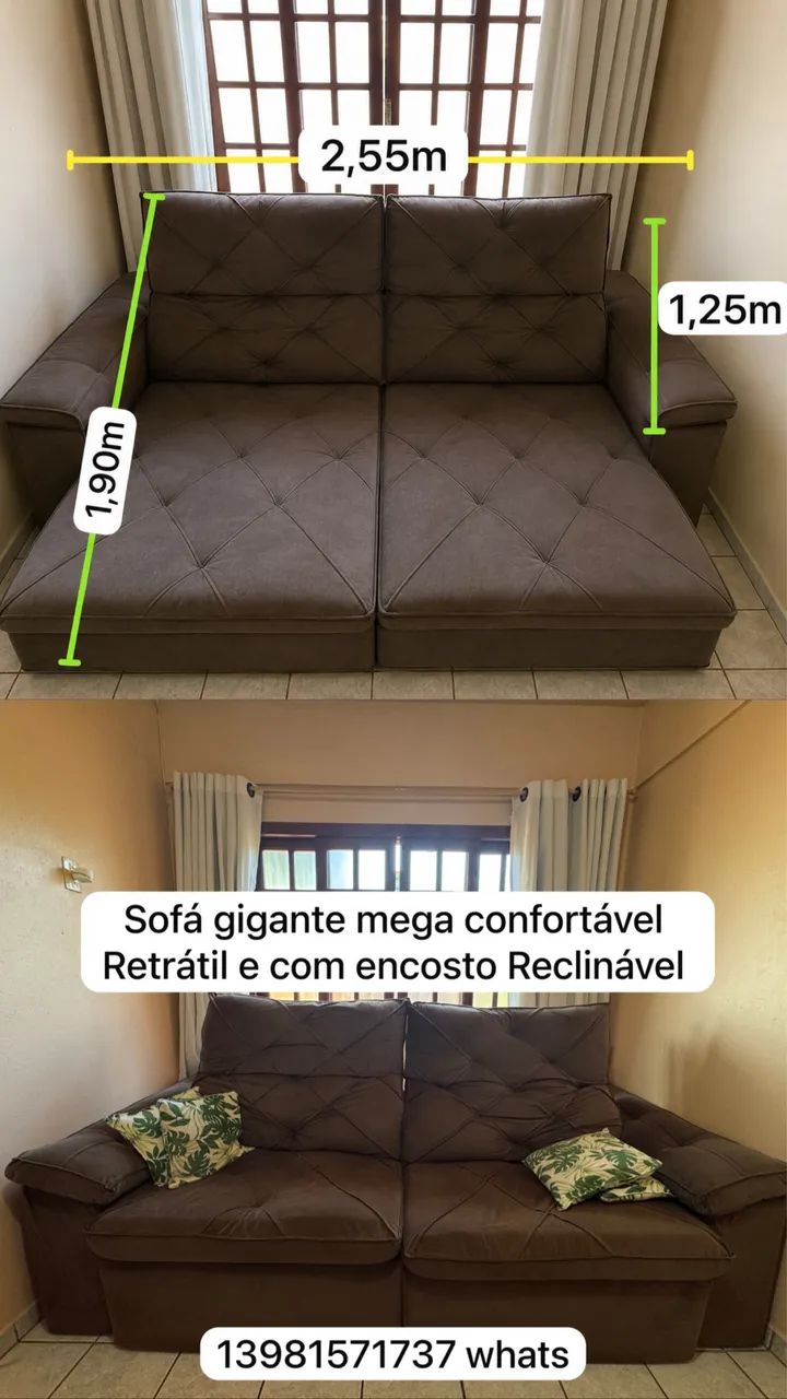 Sofá grande confortável venda motivo de mudança 