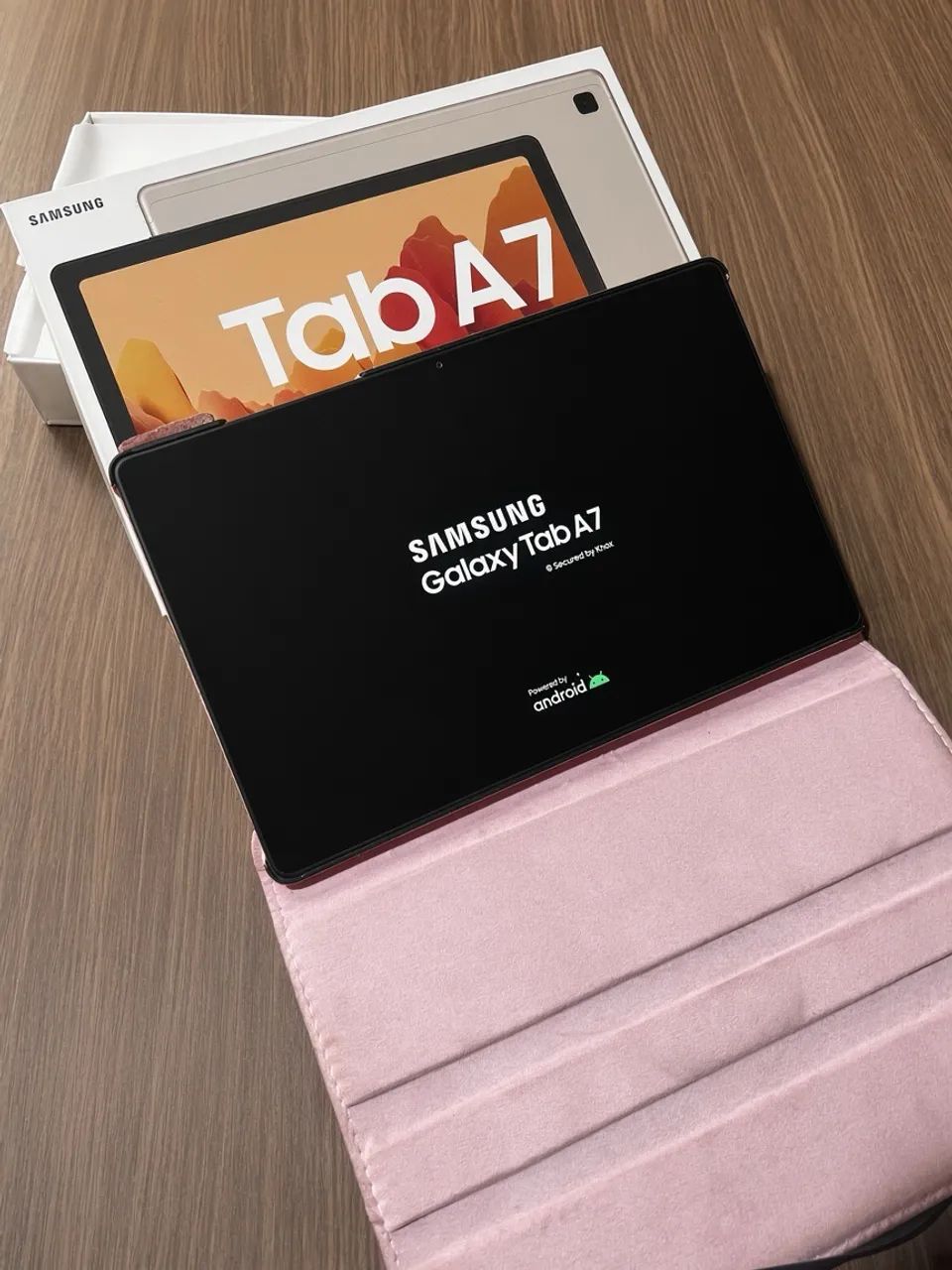 Samsung Galaxy Tab A7 - completo com caixa e capa