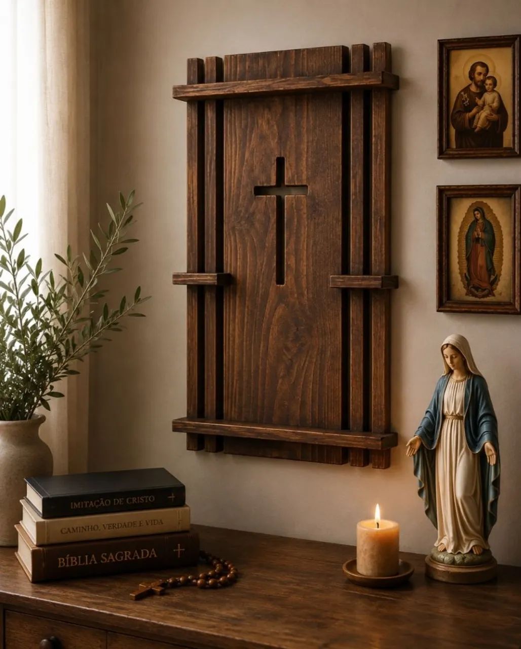 Oratório de Parede| Altar Católico Decorativo | Cantinho de Oração - Foto 2