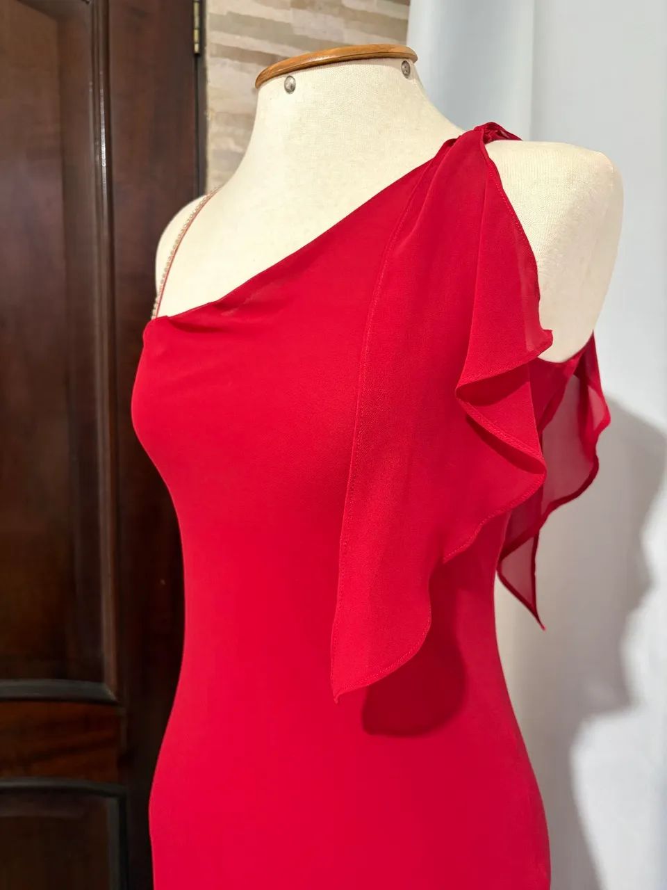 Vestido Midi Vermelho - Tamanho P 