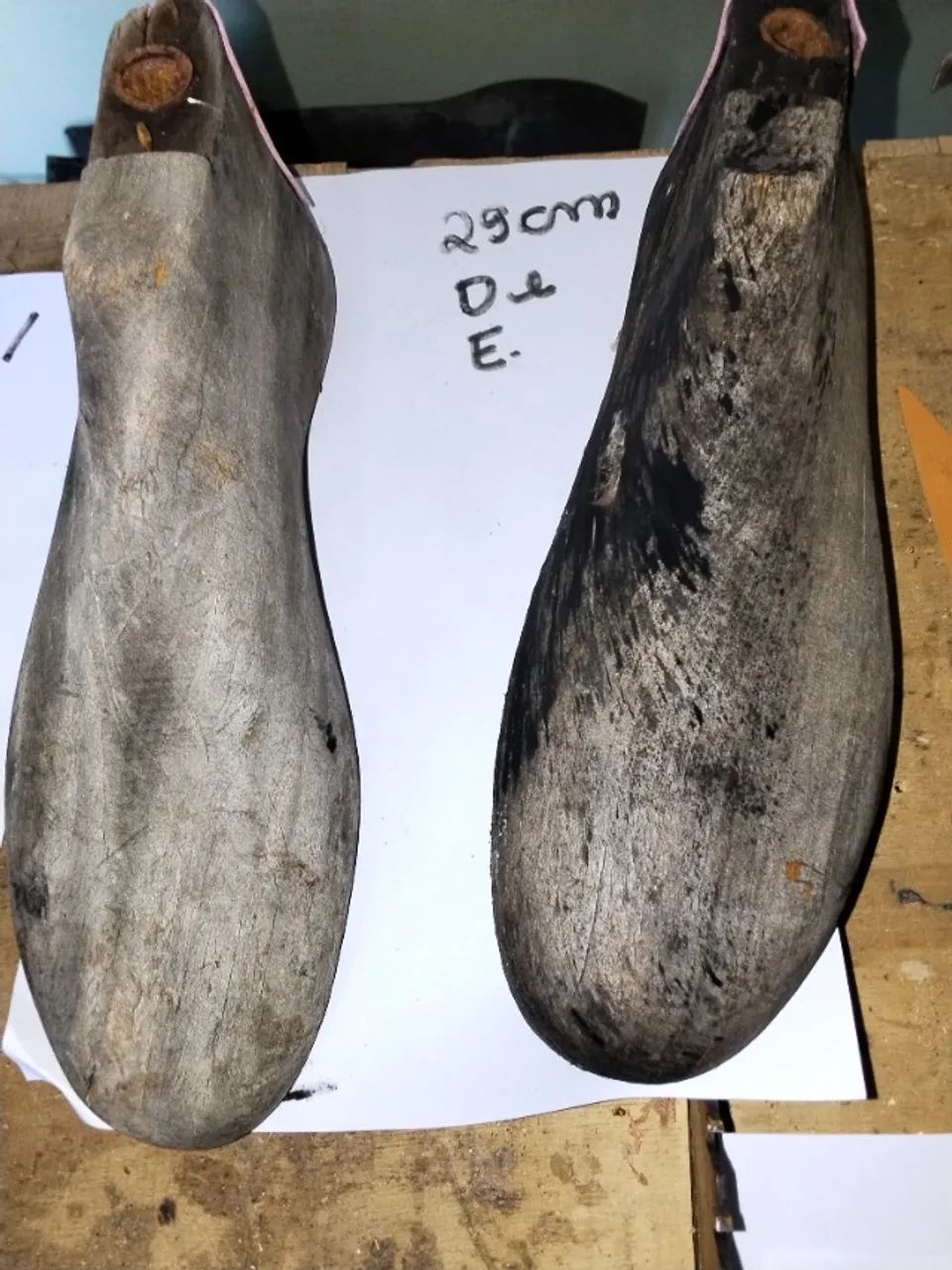 Formas de sapato de madeira antigas