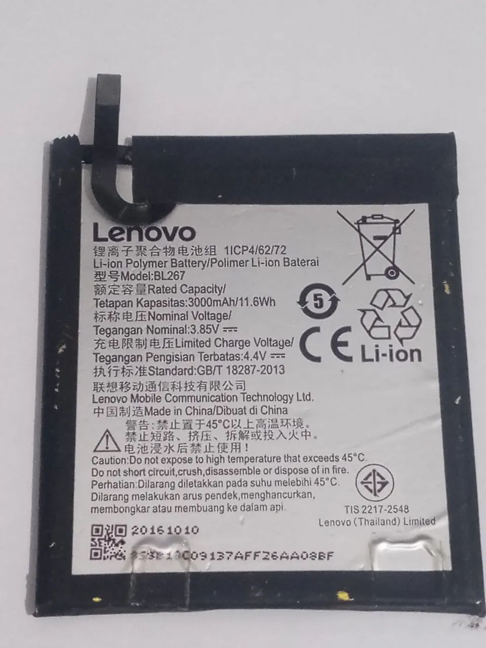 Bateria Lenovo Bl267 para celular vibe k6 normal original  - Foto 2