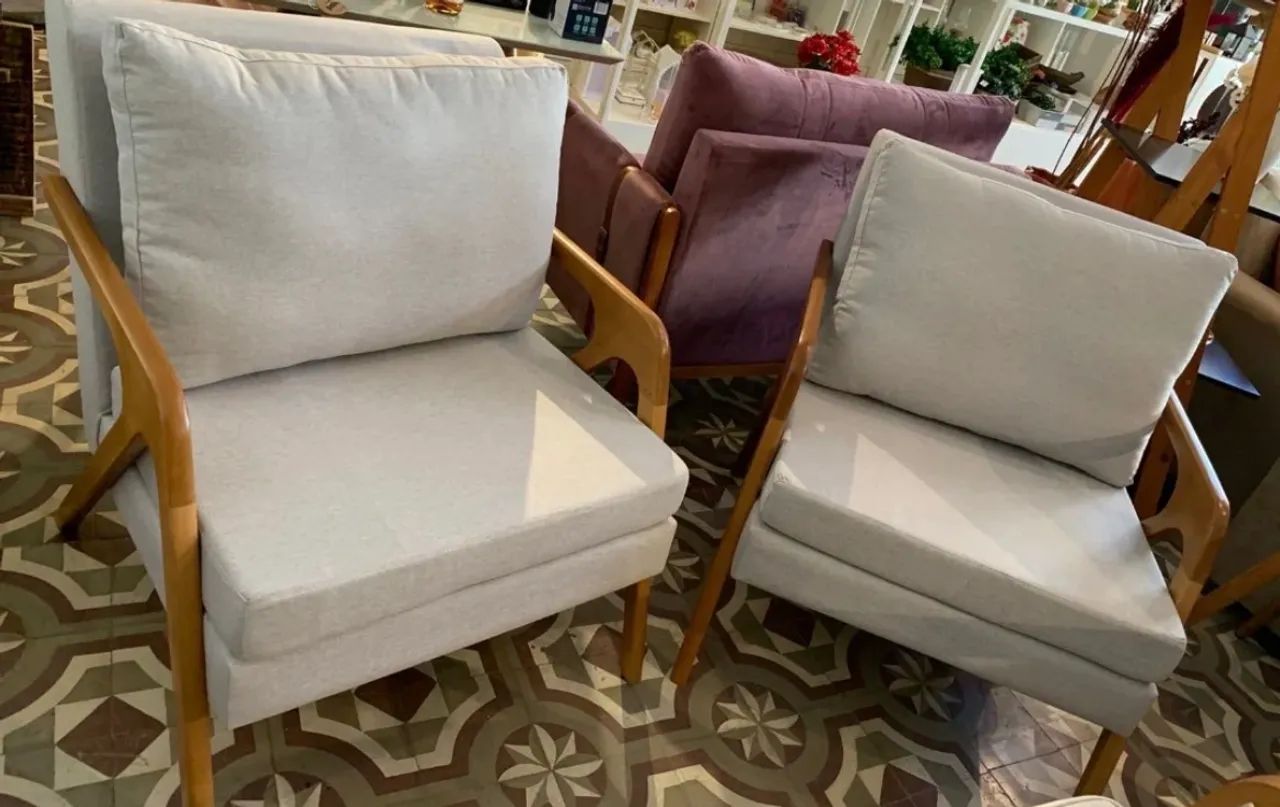 Poltrona Marrocos Linho Entrega Rápida Produto Novo - Foto 2