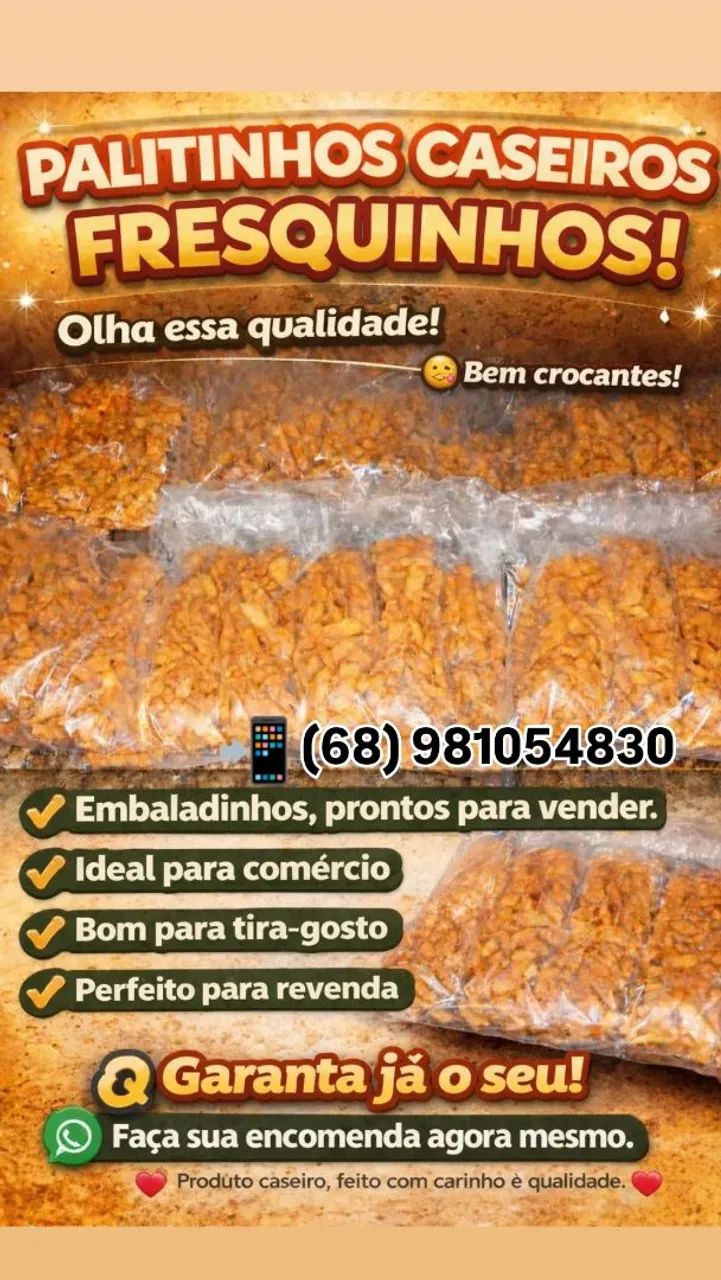 Salgadinhos Palitinhos  Para (Revenda) Corre chama no PV?