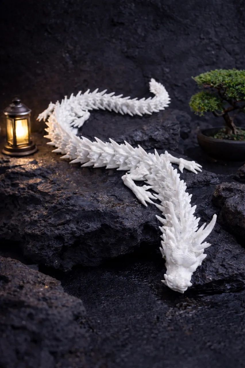 Dragão Articulado Dourado - Escultura Decorativa Flexível em Impressão 3D - Foto 3