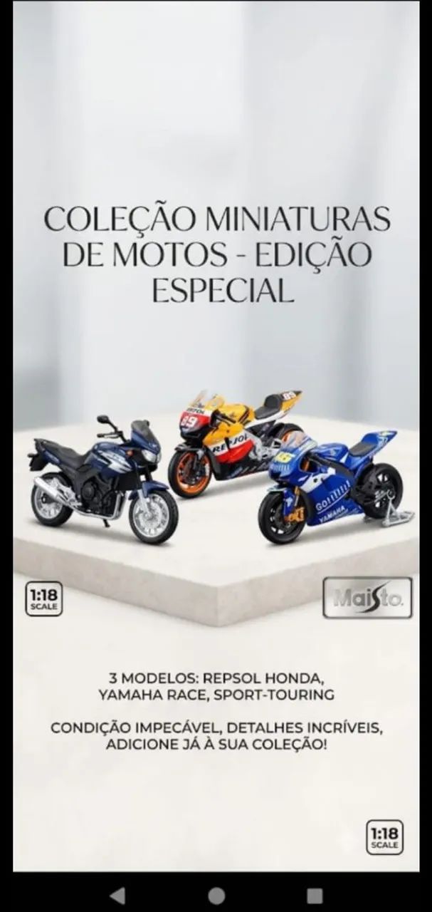 3 MINIATURAS DE MOTO