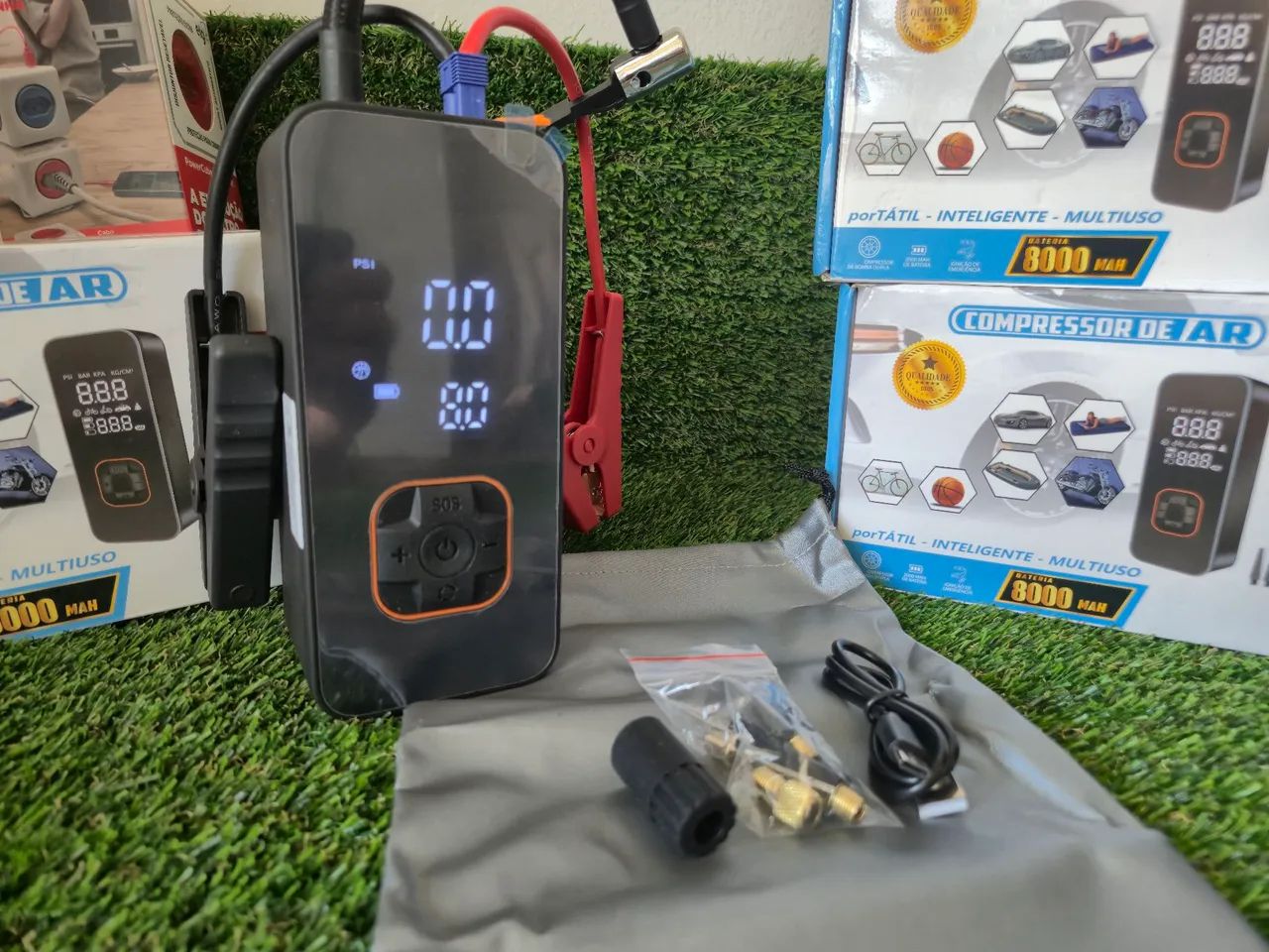 Auxiliar de partida para automóveis + Compressor Ar Portátil  - Foto 3