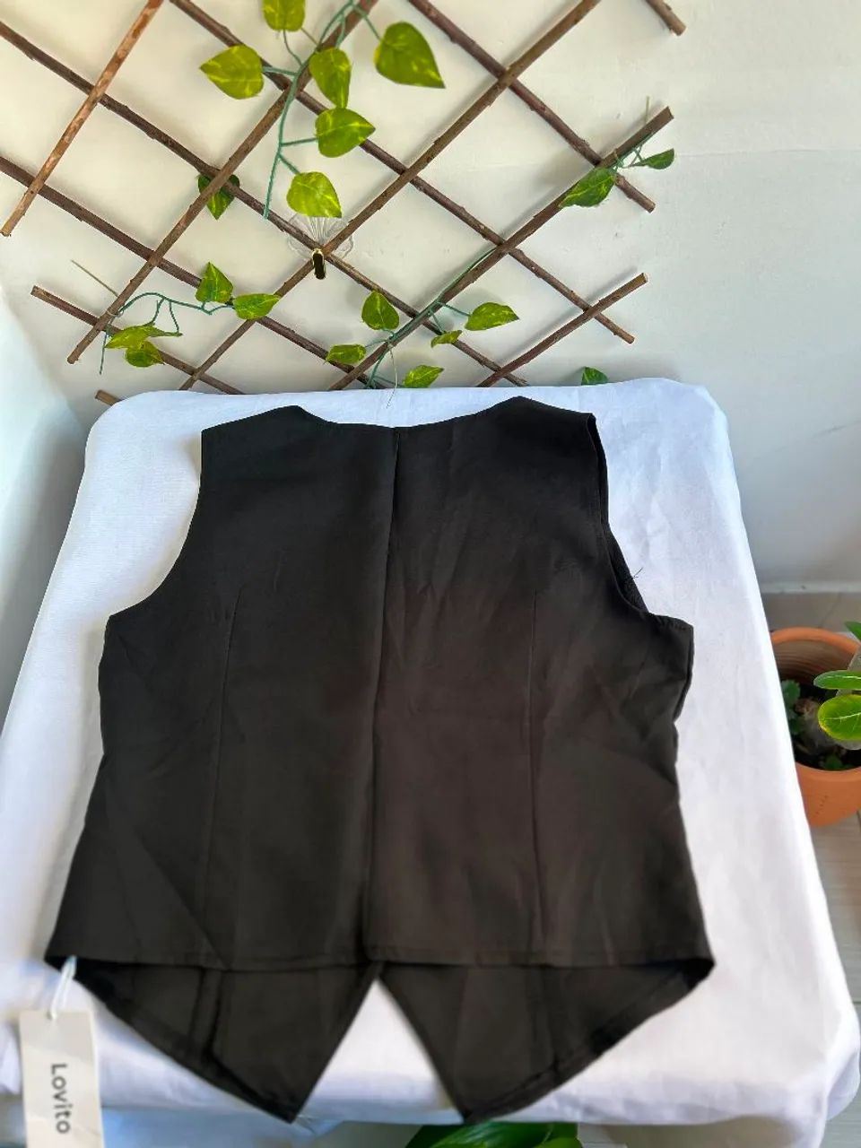 Colete Feminino Preto Alfaiataria Lovito Novo Tam M - Foto 2
