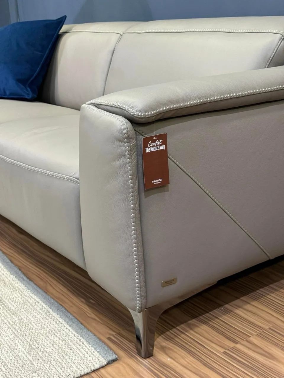 Sofá Natuzzi Trionfo 3m | Couro | R$55k na loja - Foto 5