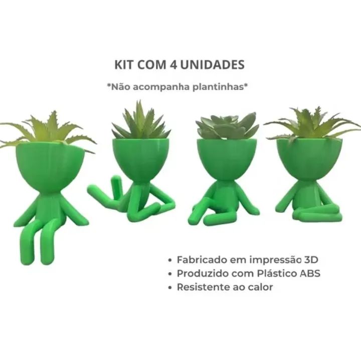 Kit 4 vasinhos da discórdia- suculentas/cactos  - Foto 4