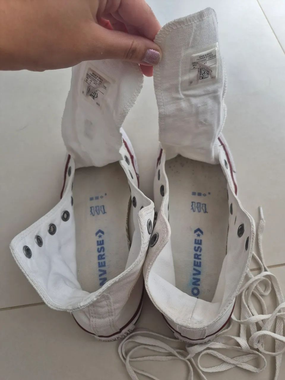 Tênis Converse All star Branco Usado - Foto 5