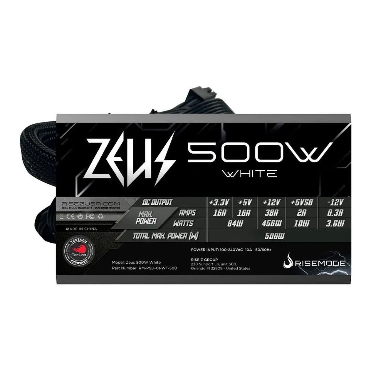 Fonte Gamer RiseMode 500w PFC Ativo Lacrada 