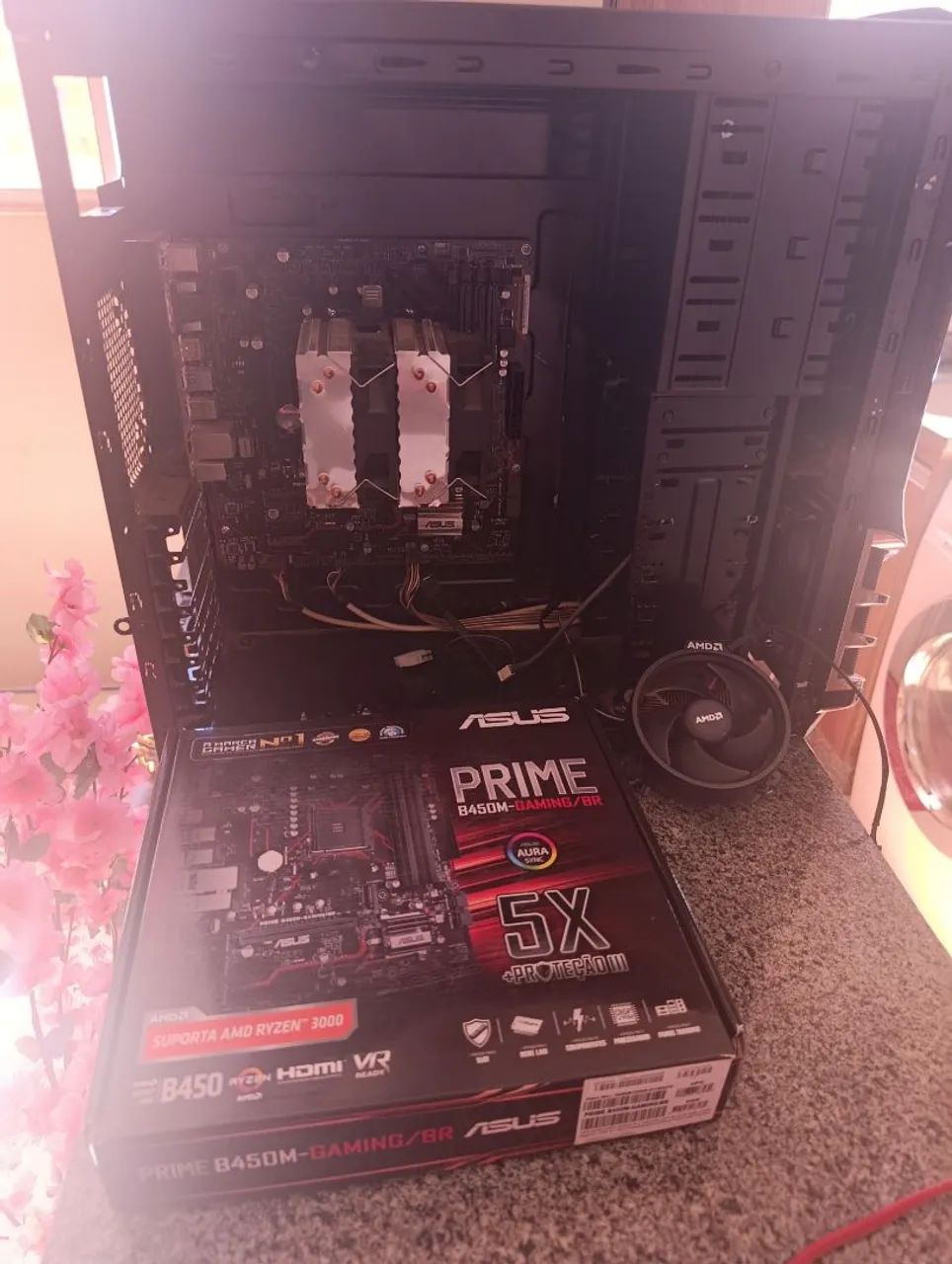 LEIA* Kit Placa Mãe e Processador ( AMD Ryzen 5 4500 ) e ( Asus