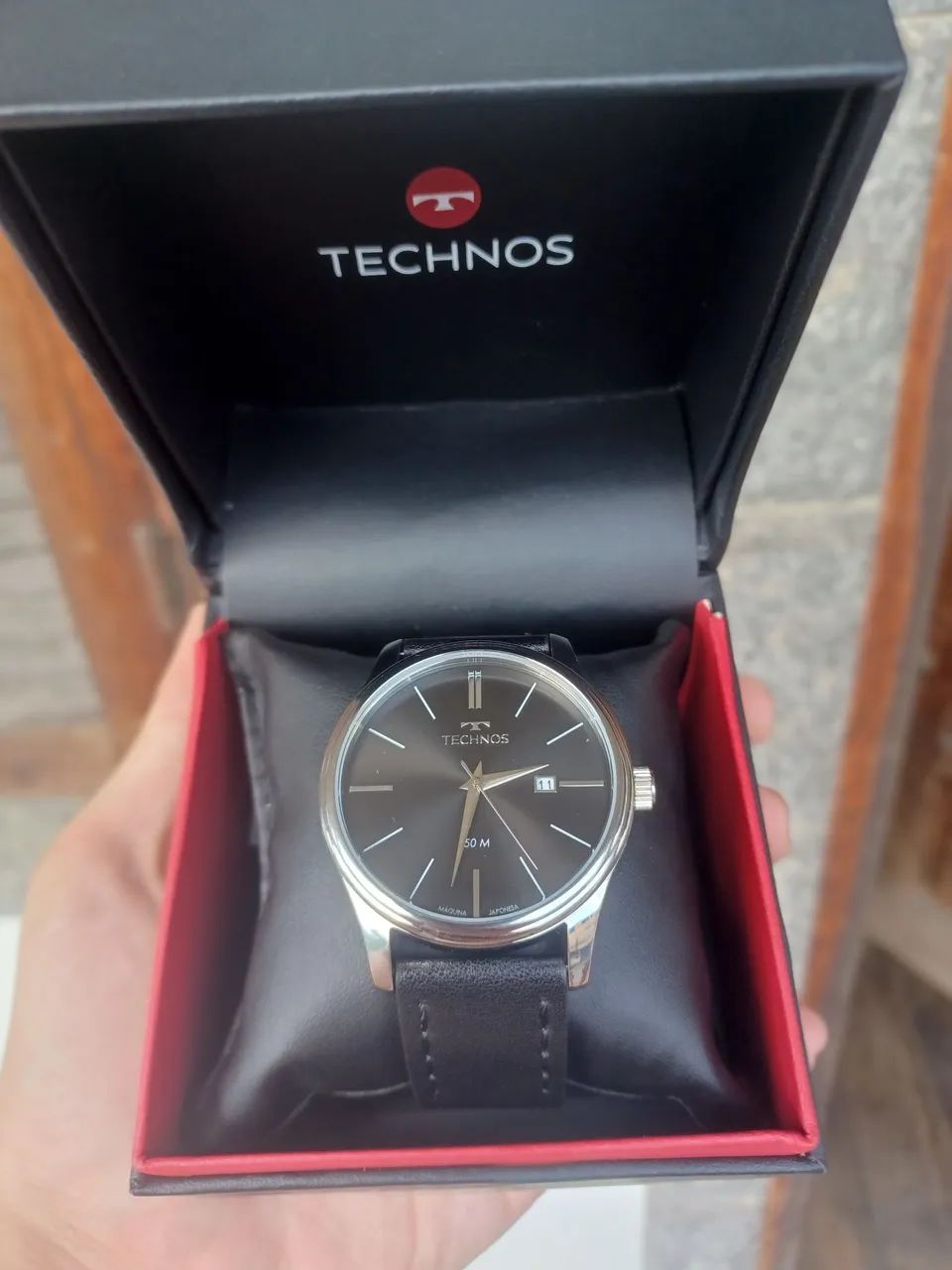Relógio Technos Masculino Prata Pulseira Couro preço revenda - Foto 3