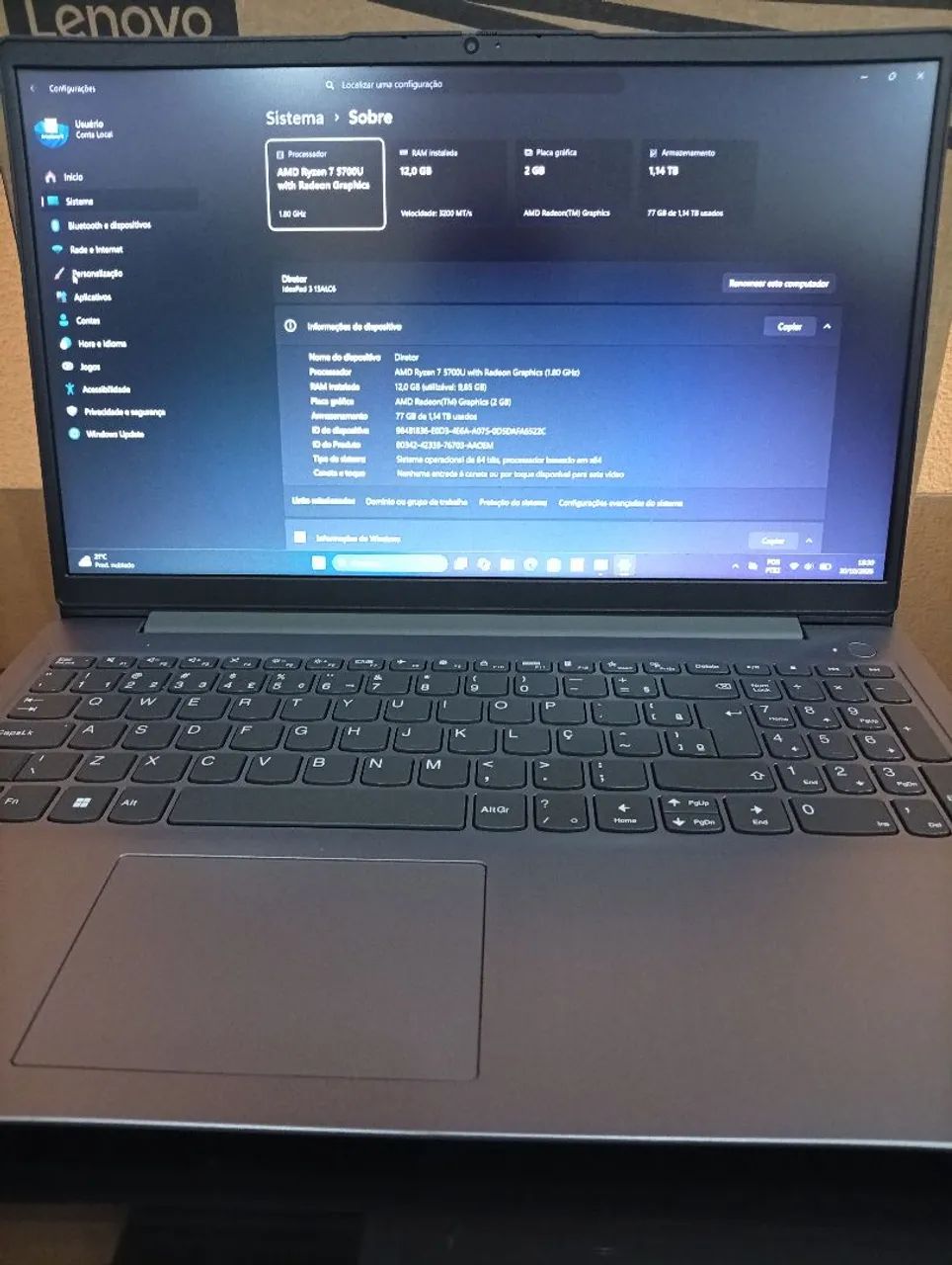 Notebook Lenovo <br>Modelo IdeaPad 3-15ALC6 - Foto 2