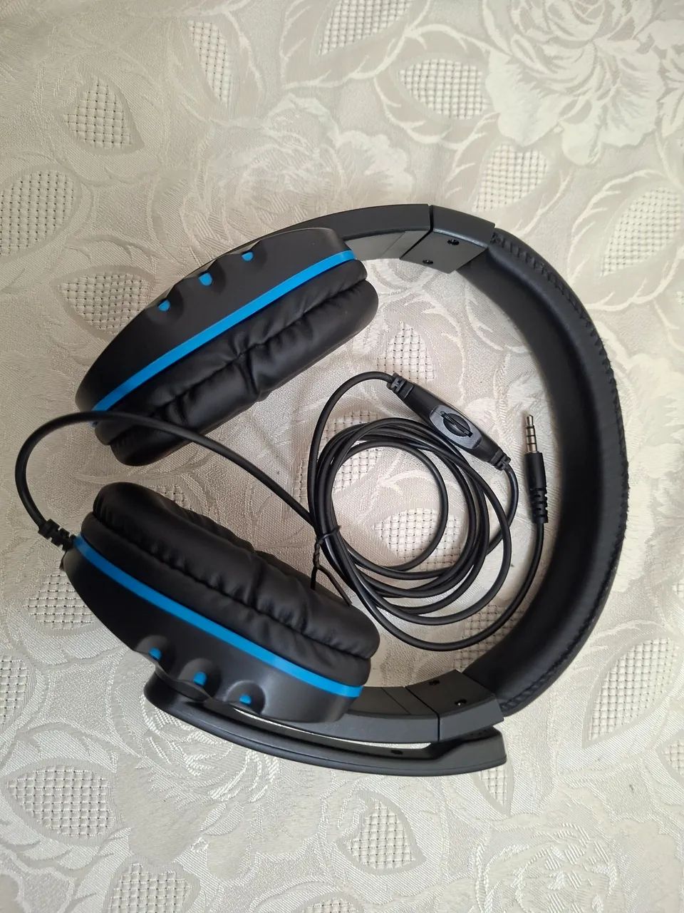 Headset Inova Preto e azul - Com Microfone e Ajuste de Volume - Conexão P3 - Foto 2