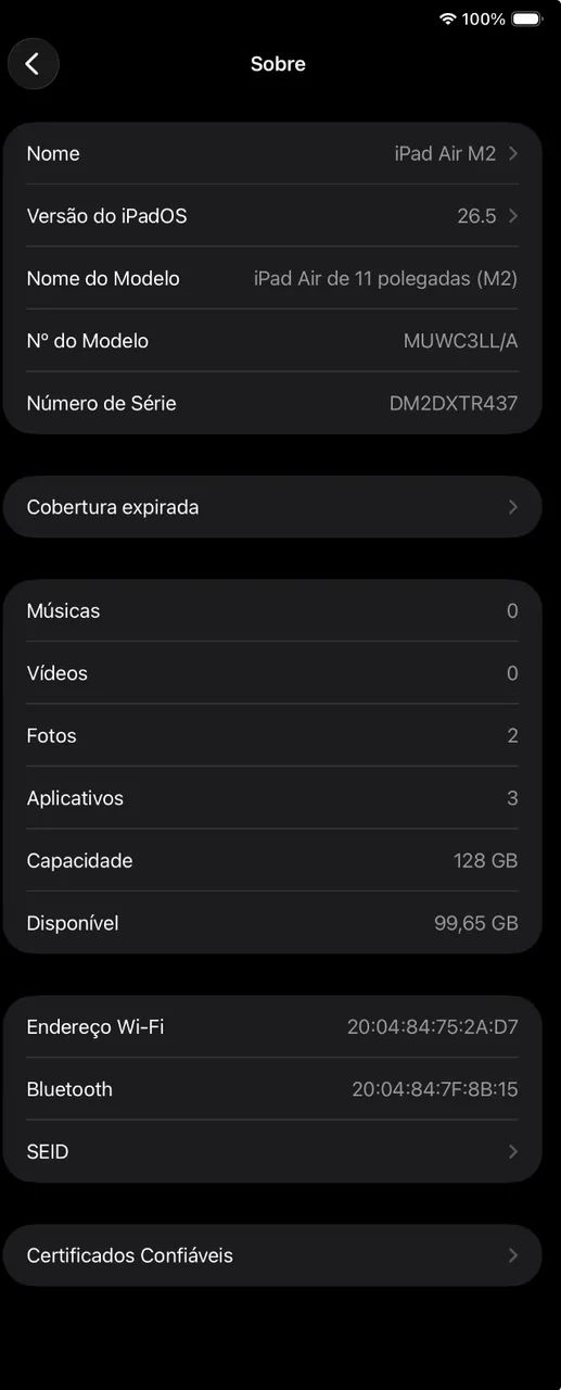 Ipad Air 6. M2. 128gb. Tela Retina 11. Bateria 100%. Até 18 x no Cartão. - Foto 3