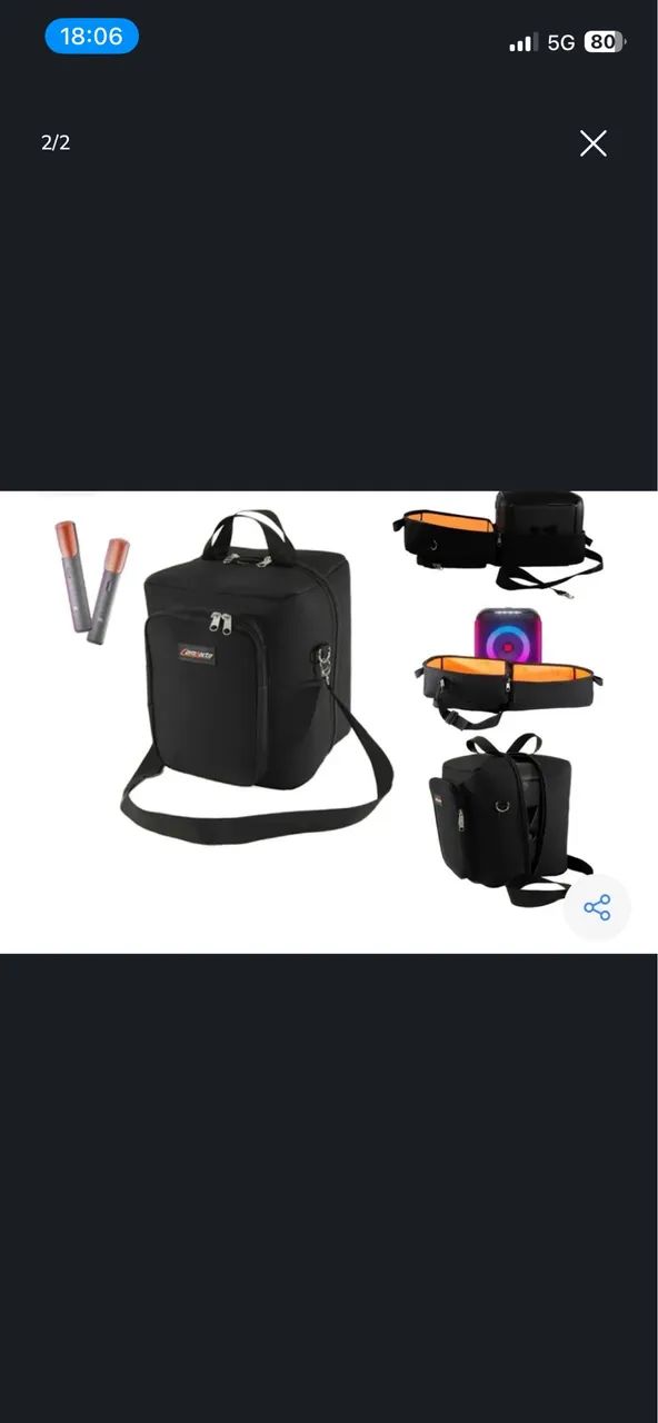JBL PartyBox Encore com 2 microfones + case