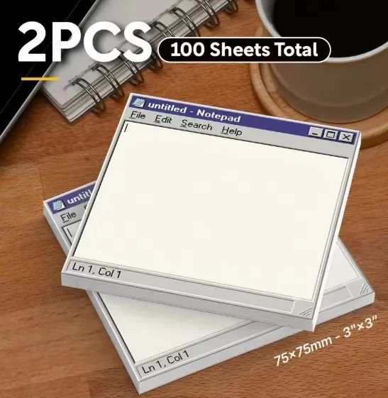 2 Pacotes de Bloco de Notas com 100 Folhas - Formato Windows Antigo
