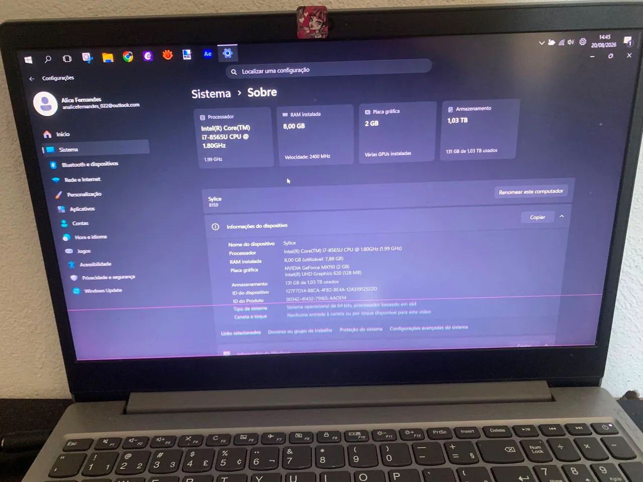 VENDO NOTEBOOK GAMER I7 8Geração - Foto 2