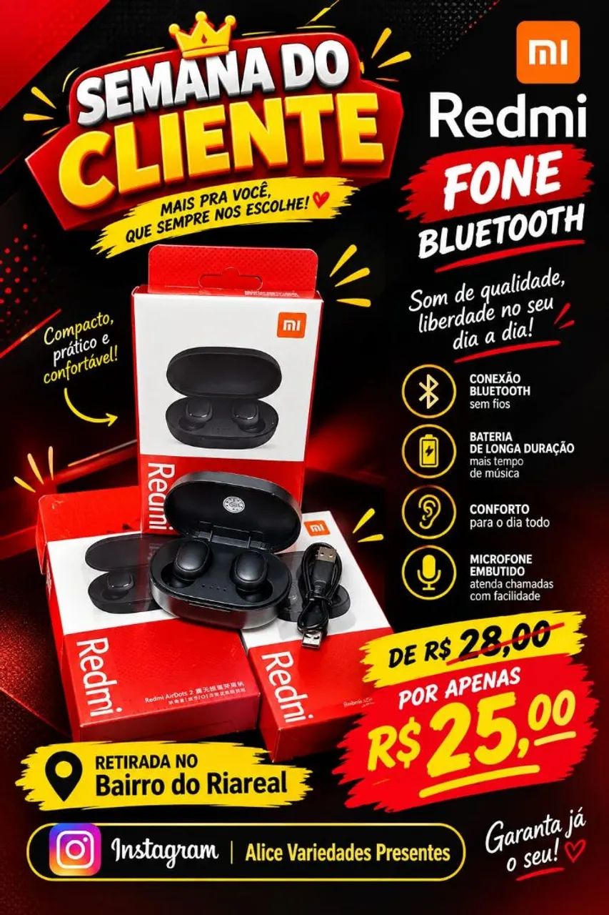 Fone Bluetooth Redmi 
