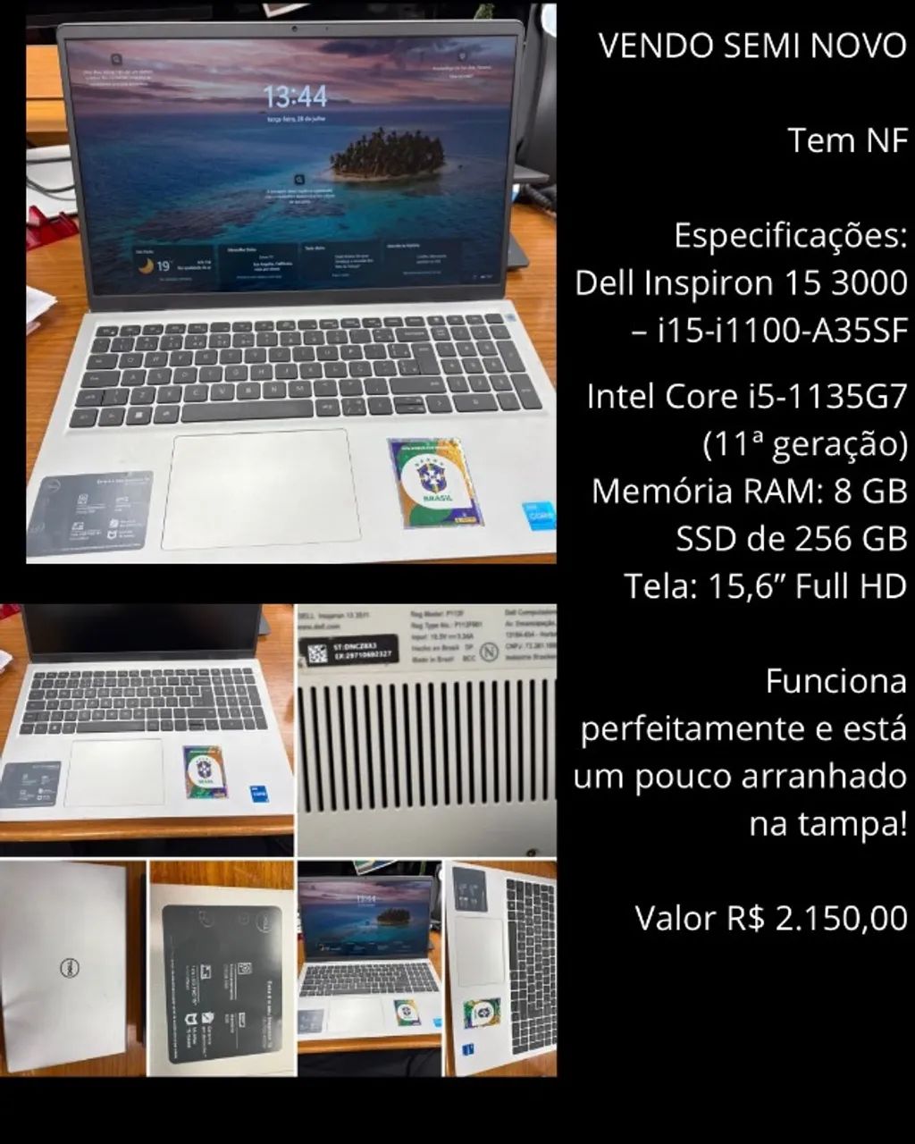 Notebook Dell Semi profissional