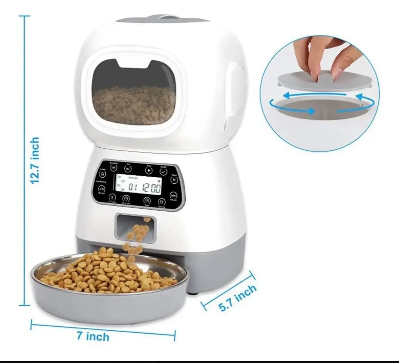 Alimentador comedouro automático para cães e gatos programável  - Foto 2
