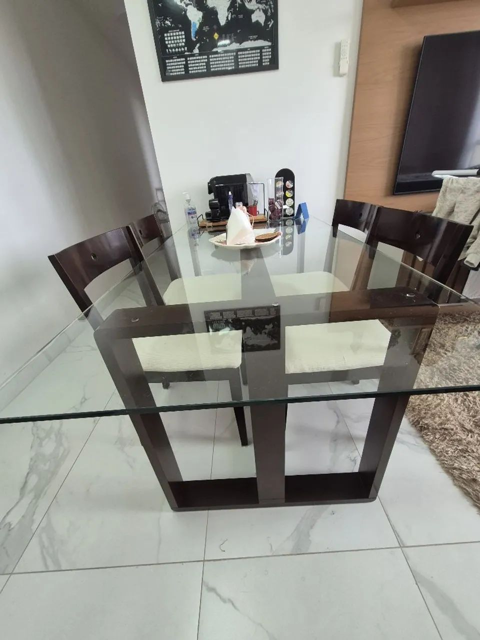 Mesa vidro com 4 cadeiras - Foto 2