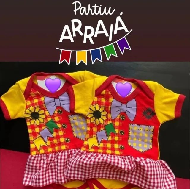 Roupas de São João para recém-nascido até 1 ano. +5,00 e leve GRÁTIS um vestido 