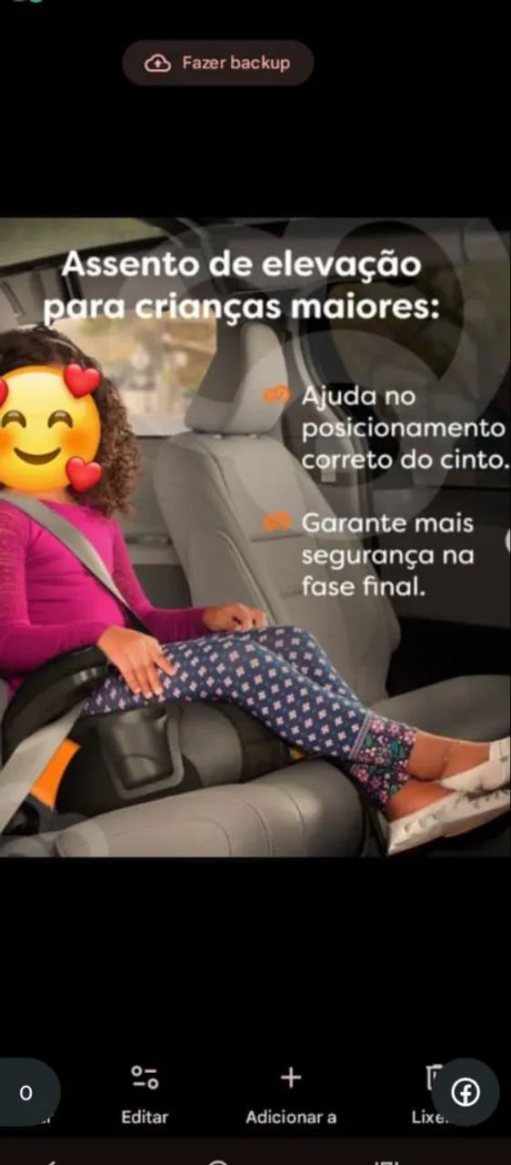 Cadeirinha infantil modelo com cinto adaptado do veículo nela  - Foto 4