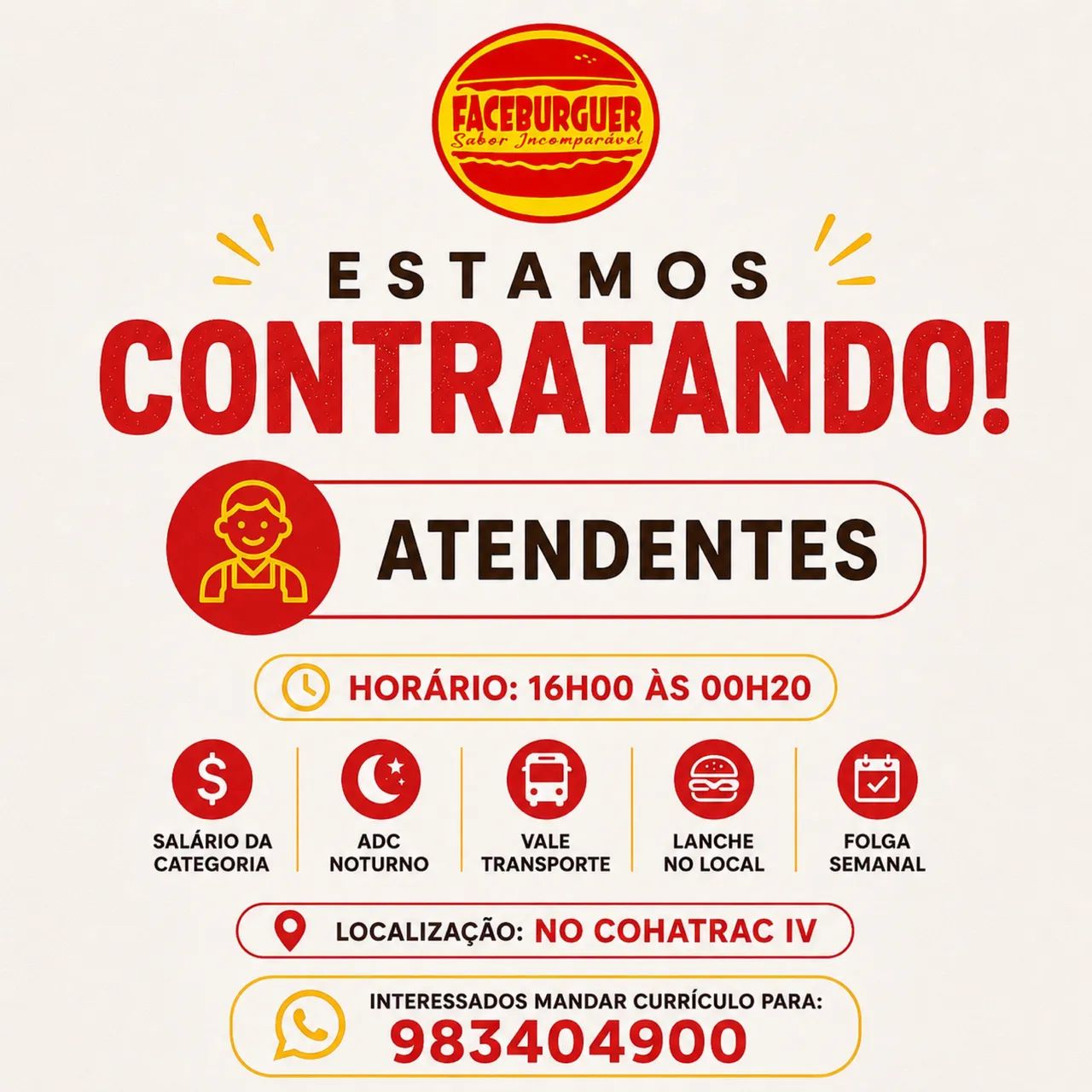 Vaga para atendente 