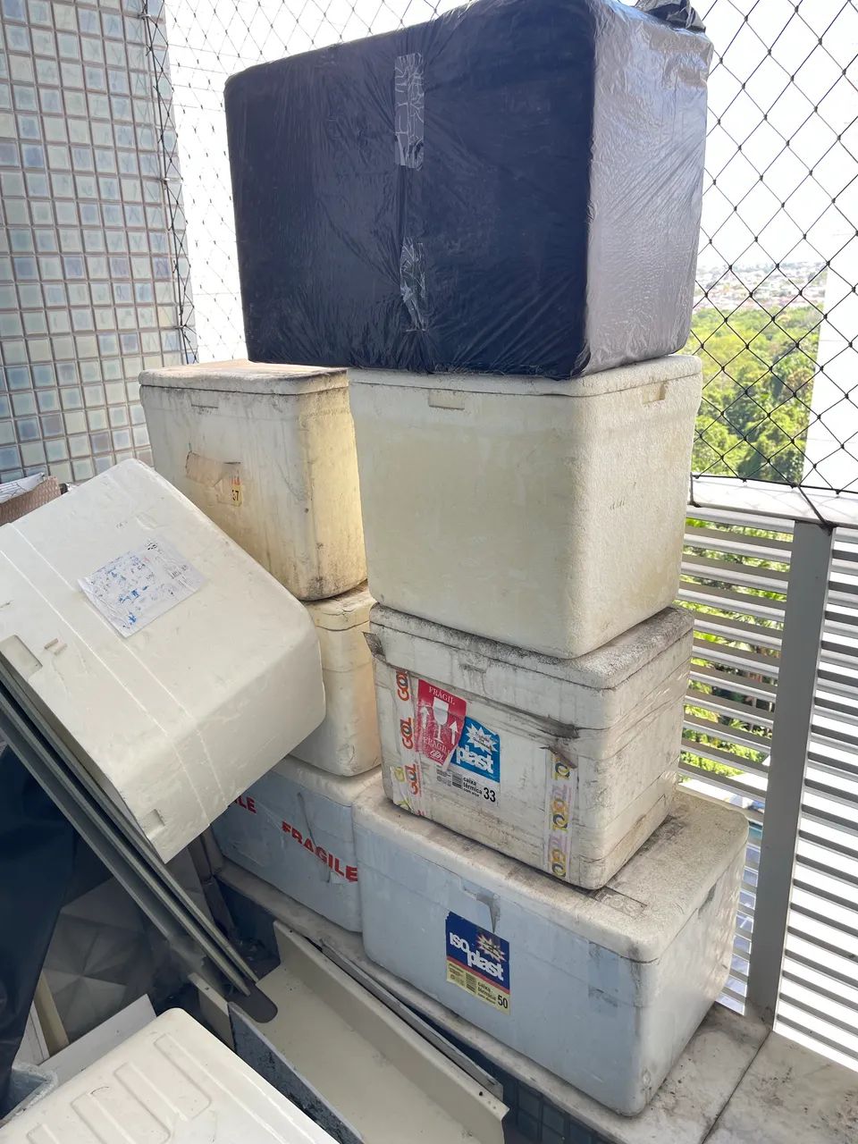 Caixas de isopor usadas 