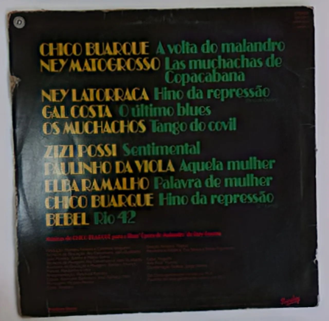 Lp, Malandro, Chico Buarque, Barclay, 1985 - Foto 2