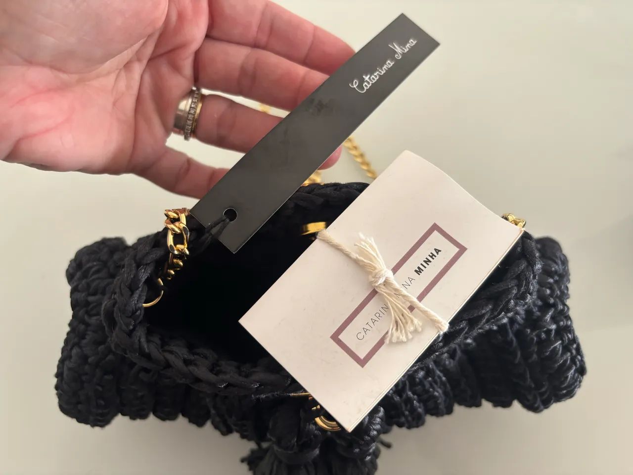Clutch Catarina Mina cor preta - Foto 4