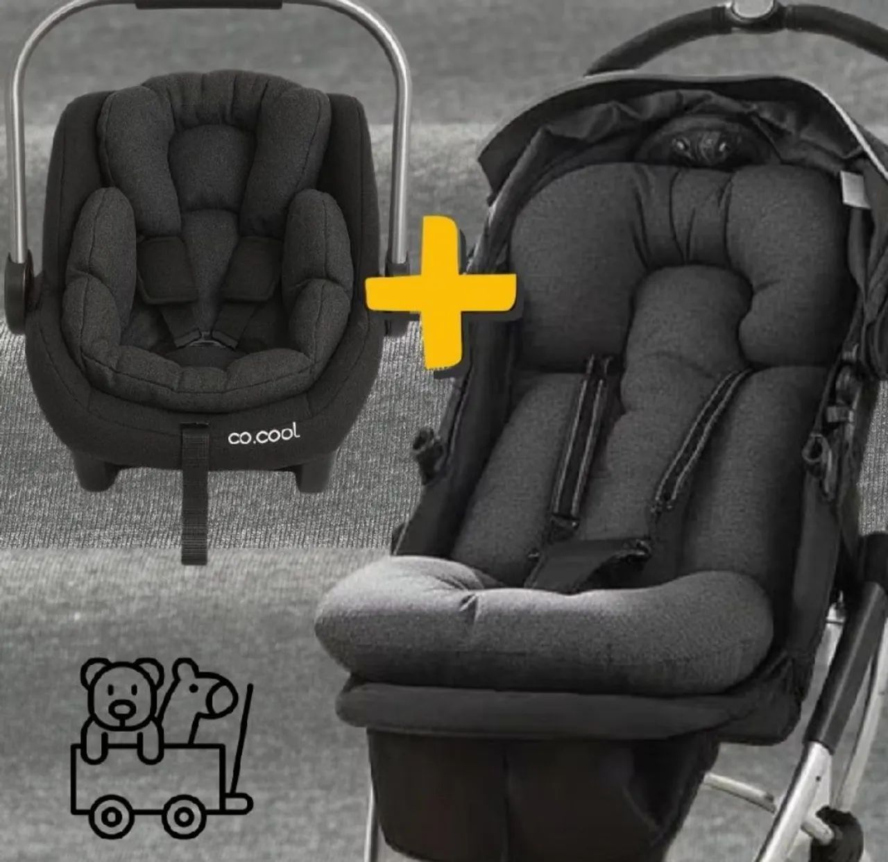 Kit protetor carrinho e bebê conforto 