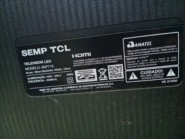 TV TCL 65P715 65? com Defeito - Retirada de Peças - Foto 2