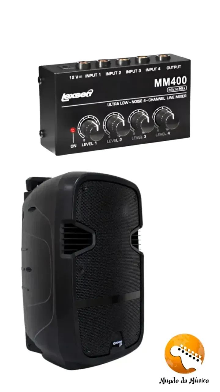 KIT-Caixa amplificada 120w rms falante 15 CA-150 + Amplificador De Fone Compacto Lexsen
